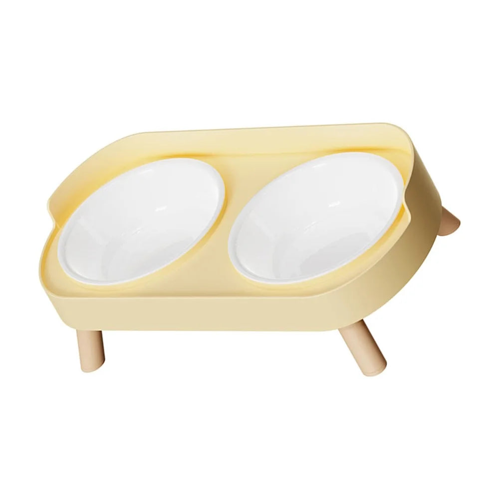 Elevated Dual Pet Bowl Set With Raised Stand
