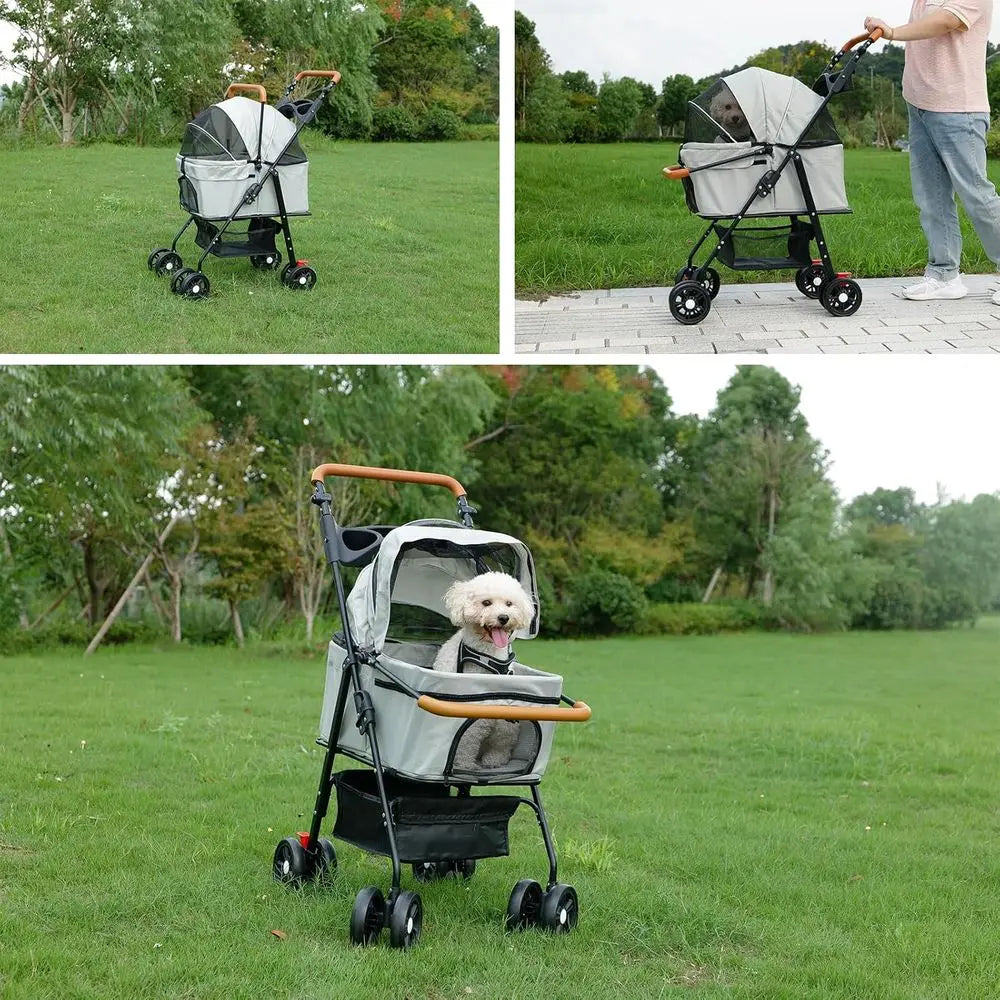 XMSJ Pet Stroller 3-In-1 Jogger for Dogs and Cats