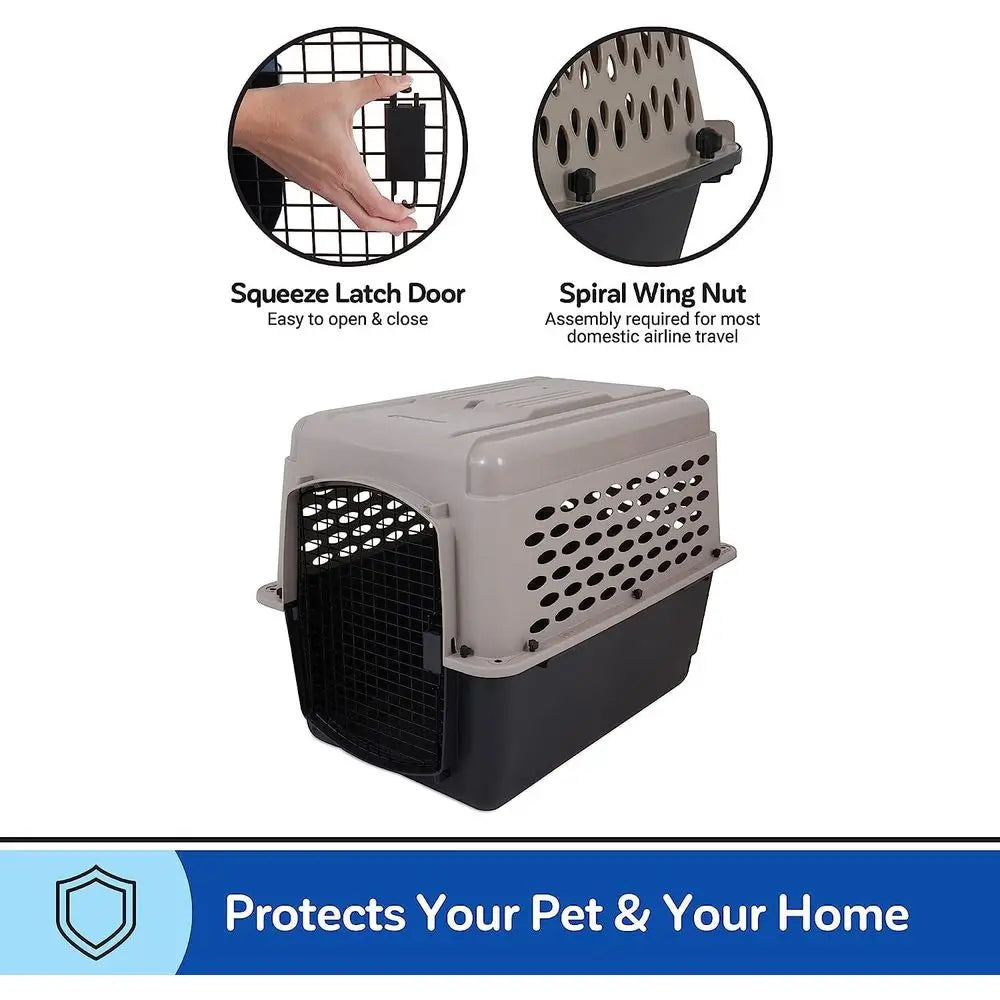MKDK Durable Plastic Dog Crate Carrier Airline Ready Travel
