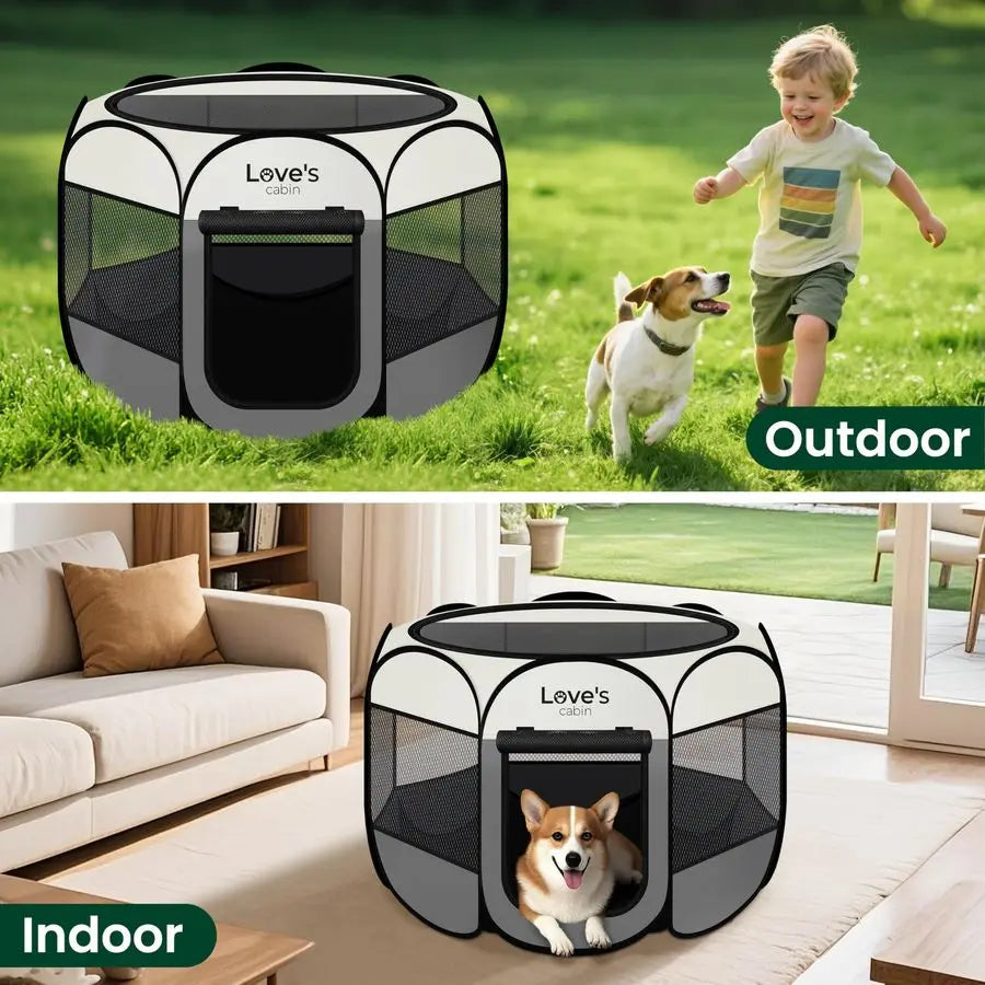 Foldable Pop Up Dog Cat Playpen For Indoor Outdoor Use