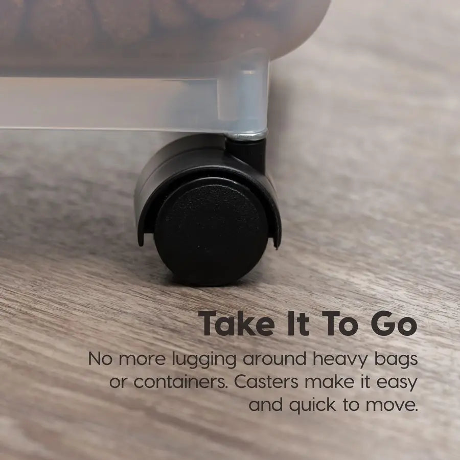 Airtight Pet Food Storage Container With Wheels For Dry Kibble