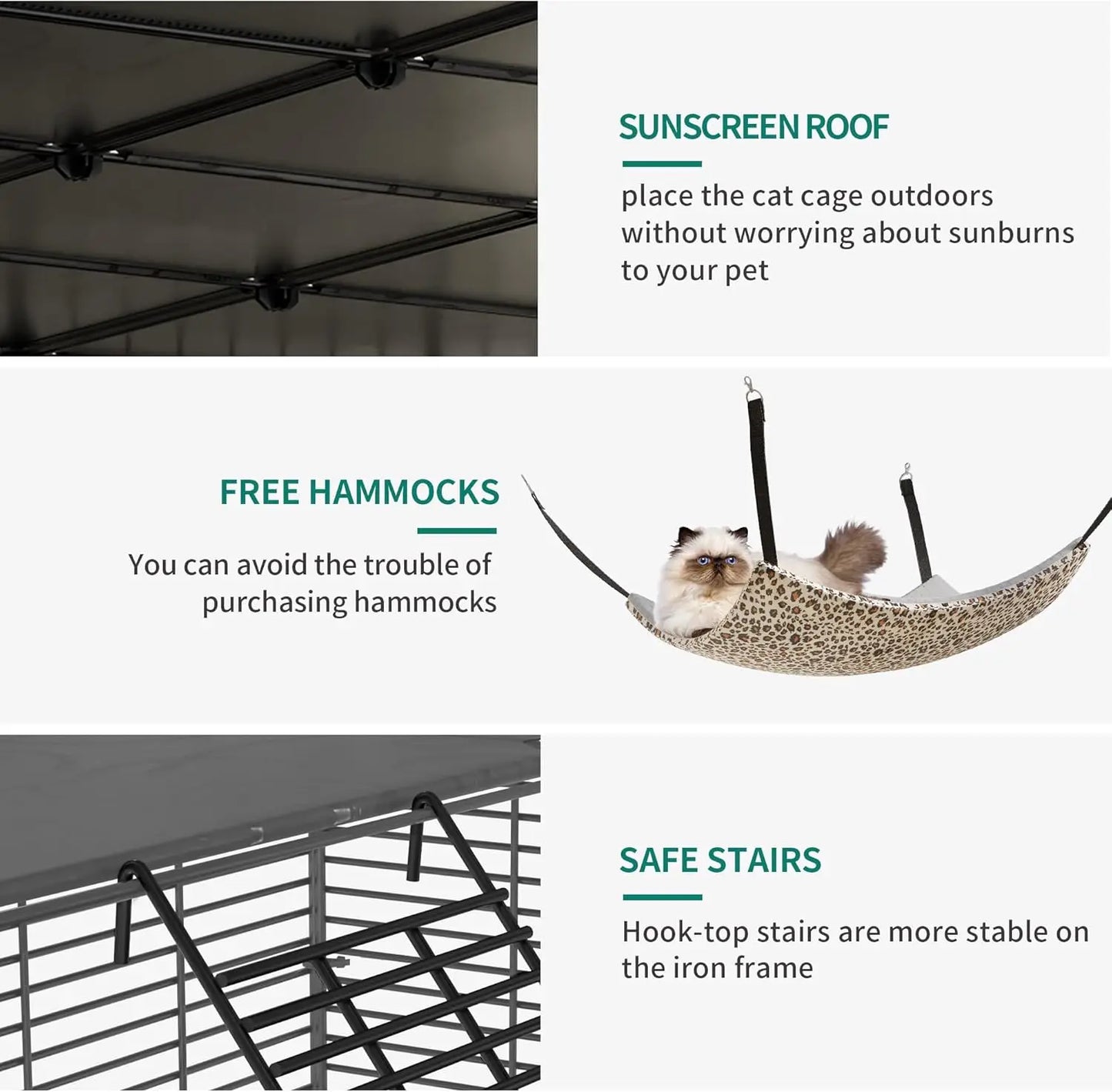 Indoor Cat Cage With Hammock And Storage 5-Tier Metal Playpen