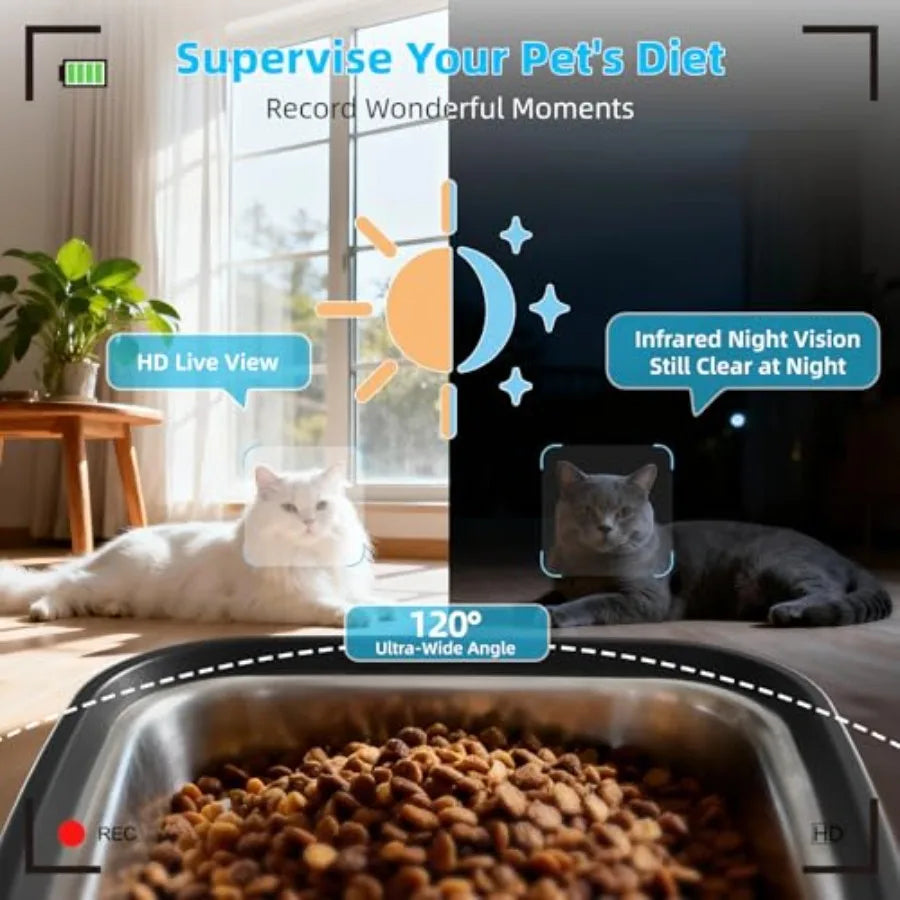 MDNG Automatic Cat Feeder With 2K Camera And App Control