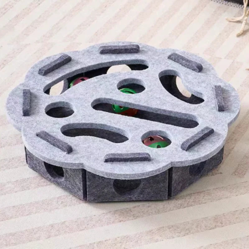 Interactive Cat Toy Maze Puzzle for Kitten with Bell Balls