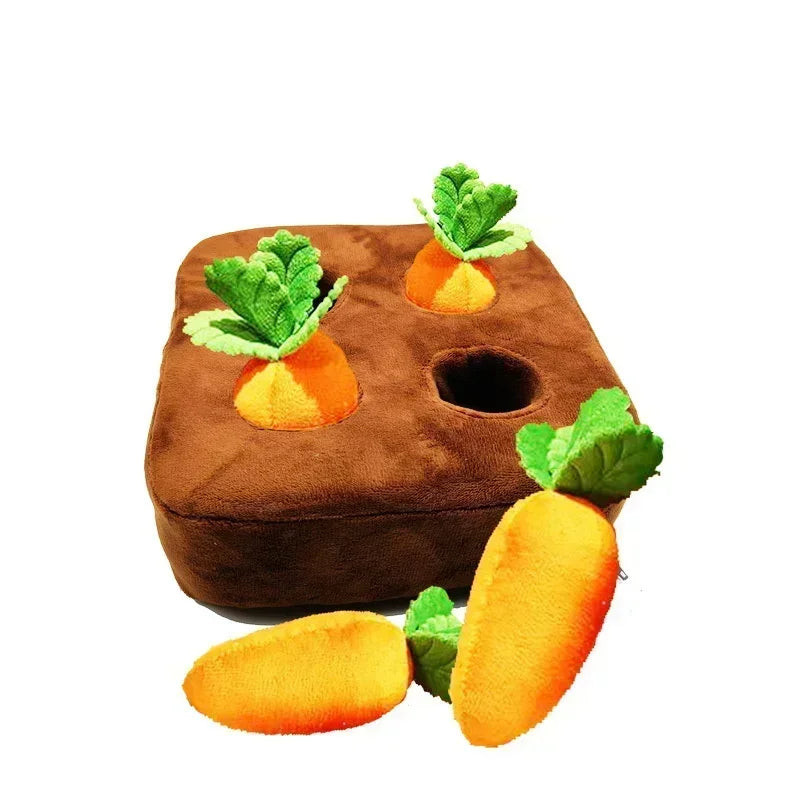 Innovative Snuffle Mat Dog Toy Plush Carrot Vegetable Hideaway
