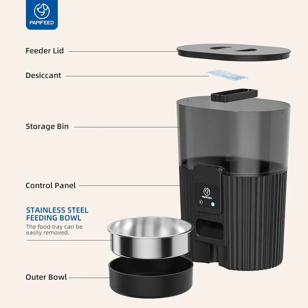 XMSJ Alexa Bluetooth Compatible Automatic Pet Feeder With Timed Feeding