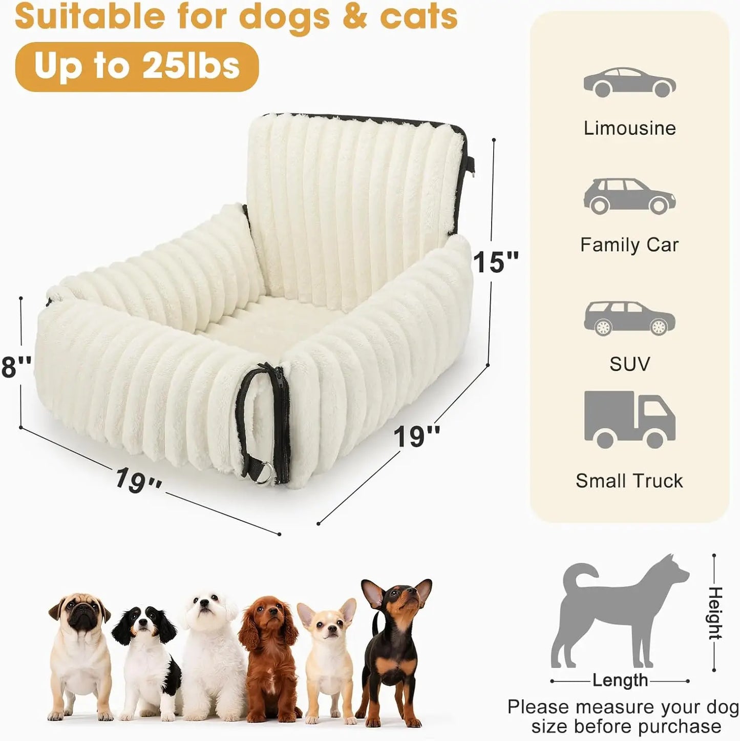 6-In-1 Dog Car Seat With Washable Cover And Safety Leash