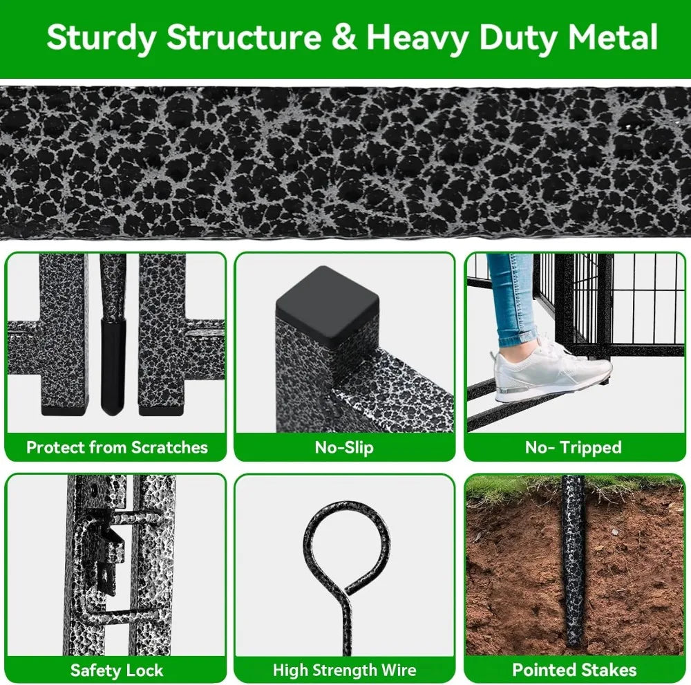 Dog Playpen Outdoor Heavy Duty Fence Panels With Doors