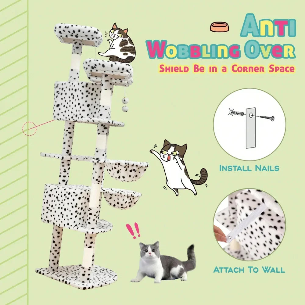 Cat Tree Indoor Multi-Level Corner Tower For Space Saving