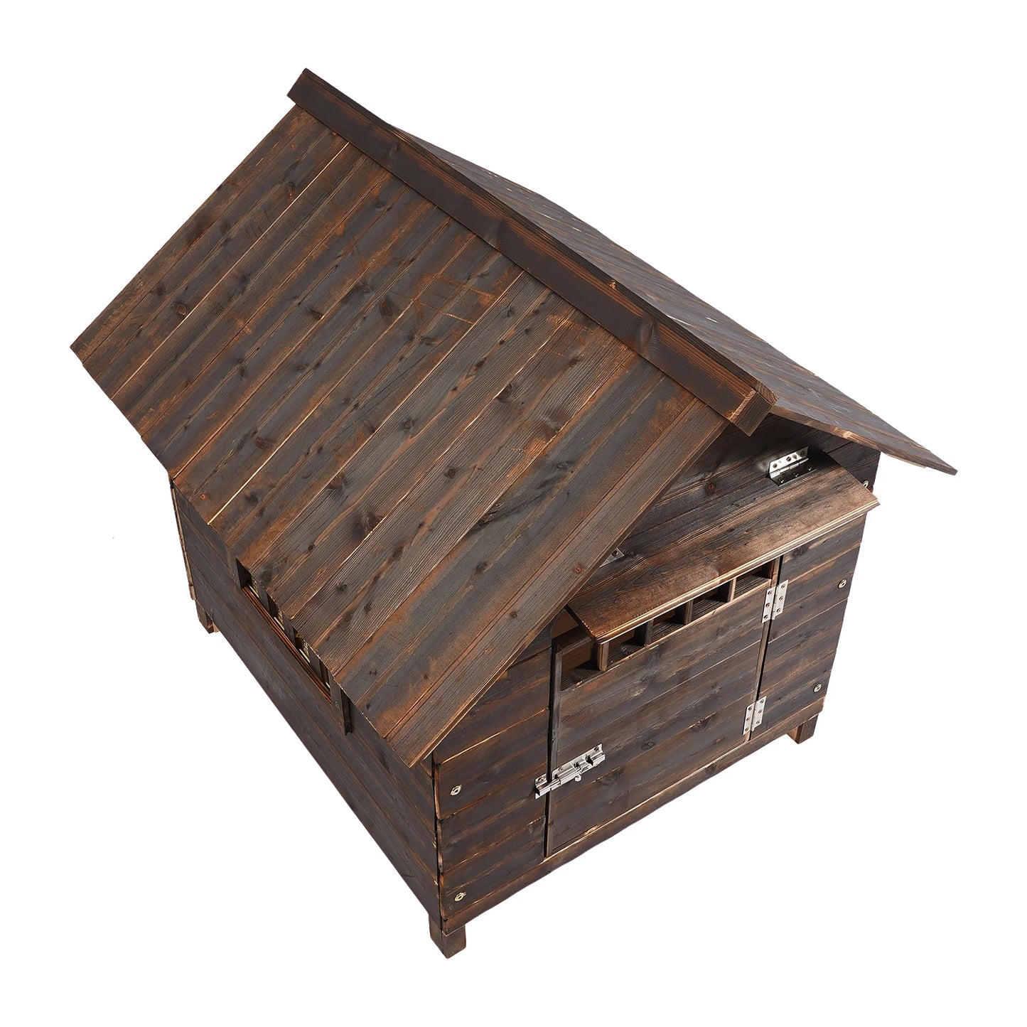 All-Season Dog House With Sloped Roof And Raised Base