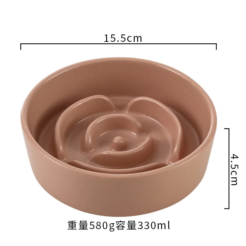Ceramic Slow Feeder Bowl For Cats And Dogs