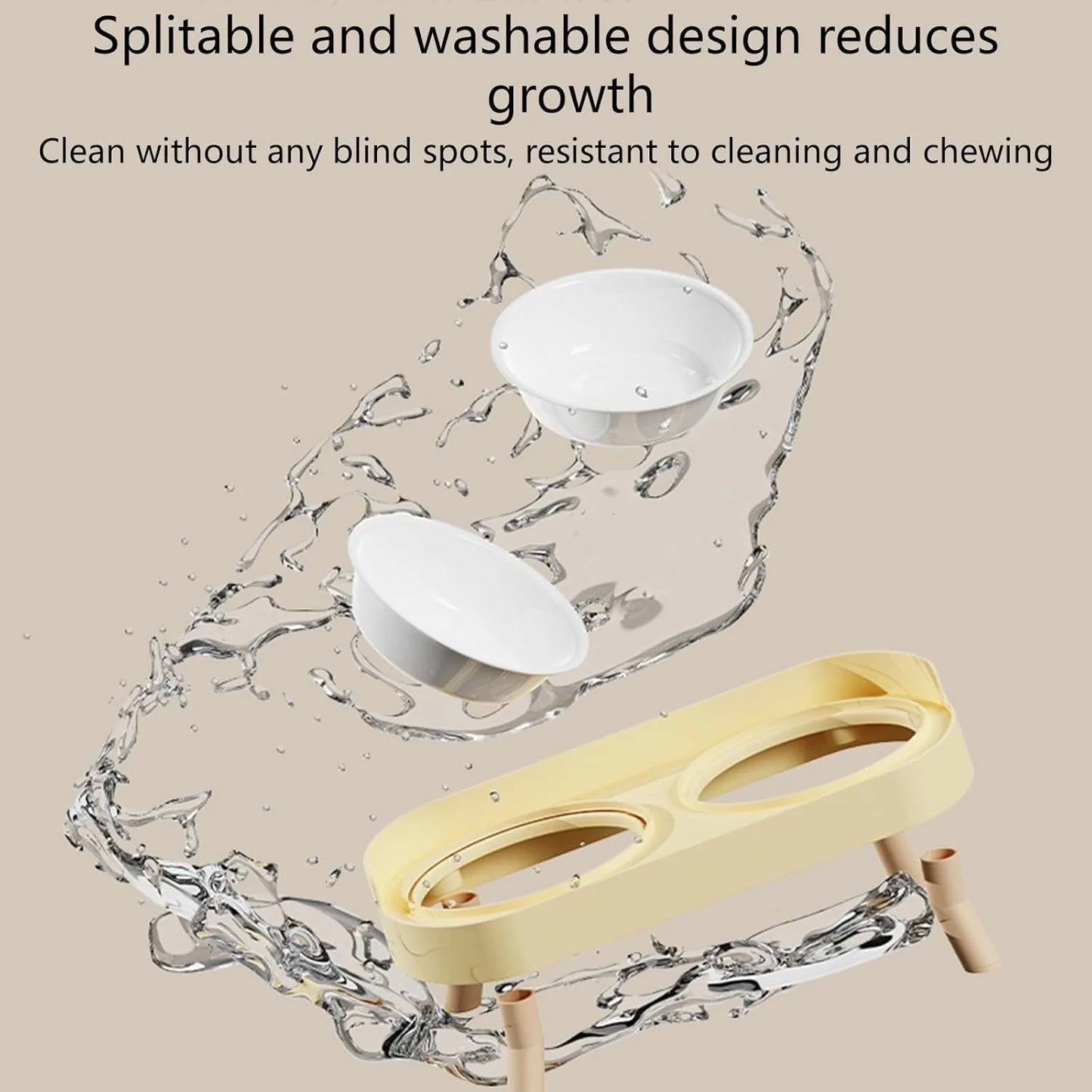 Elevated Dual Pet Bowl Set With Raised Stand