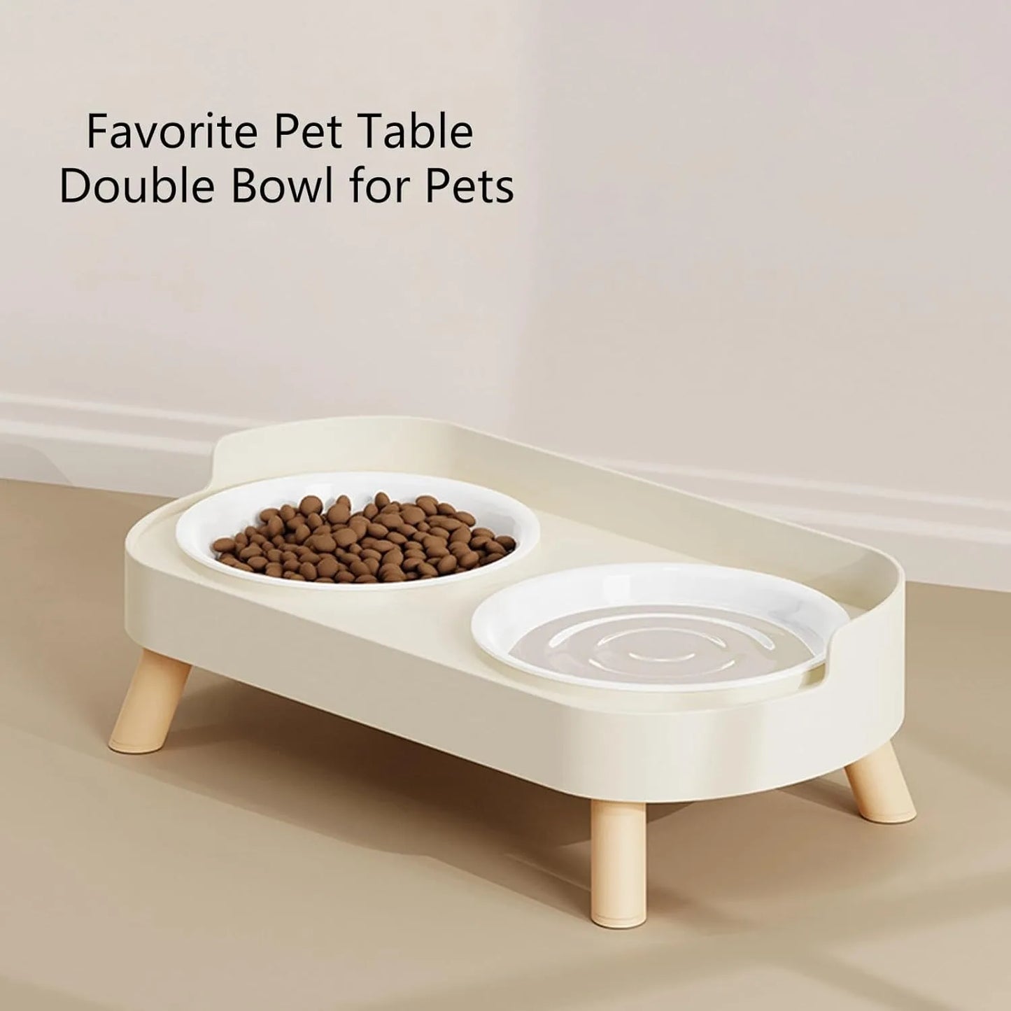 Elevated Dual Pet Bowl Set With Raised Stand