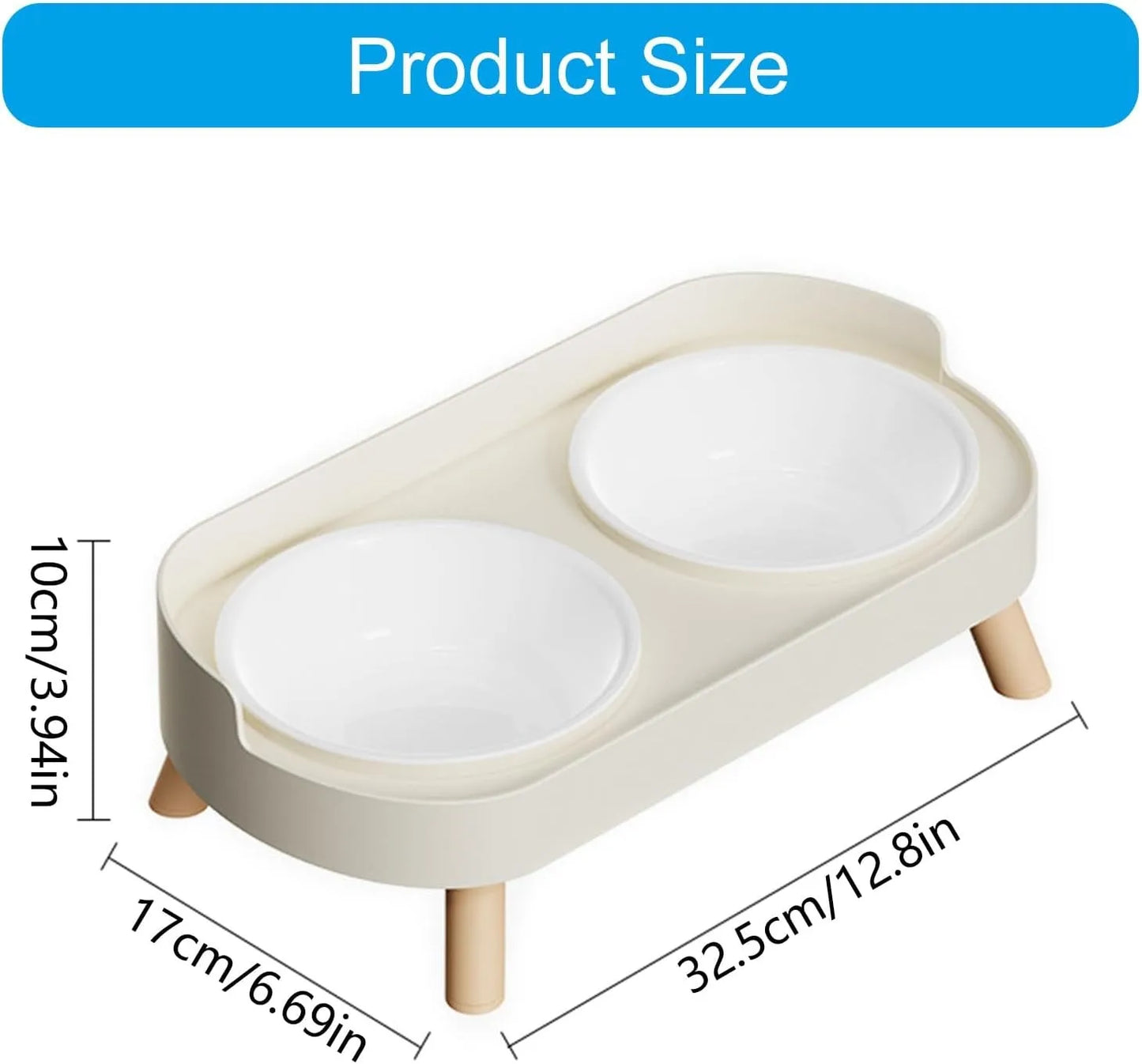 Elevated Dual Pet Bowl Set With Raised Stand