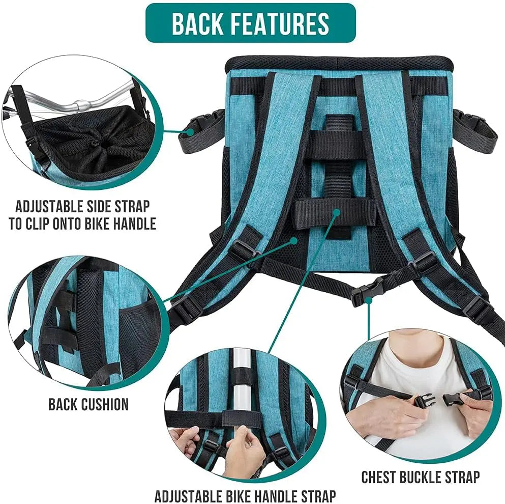 Soft-Sided Dog Bike Basket Front Handlebar Carrier