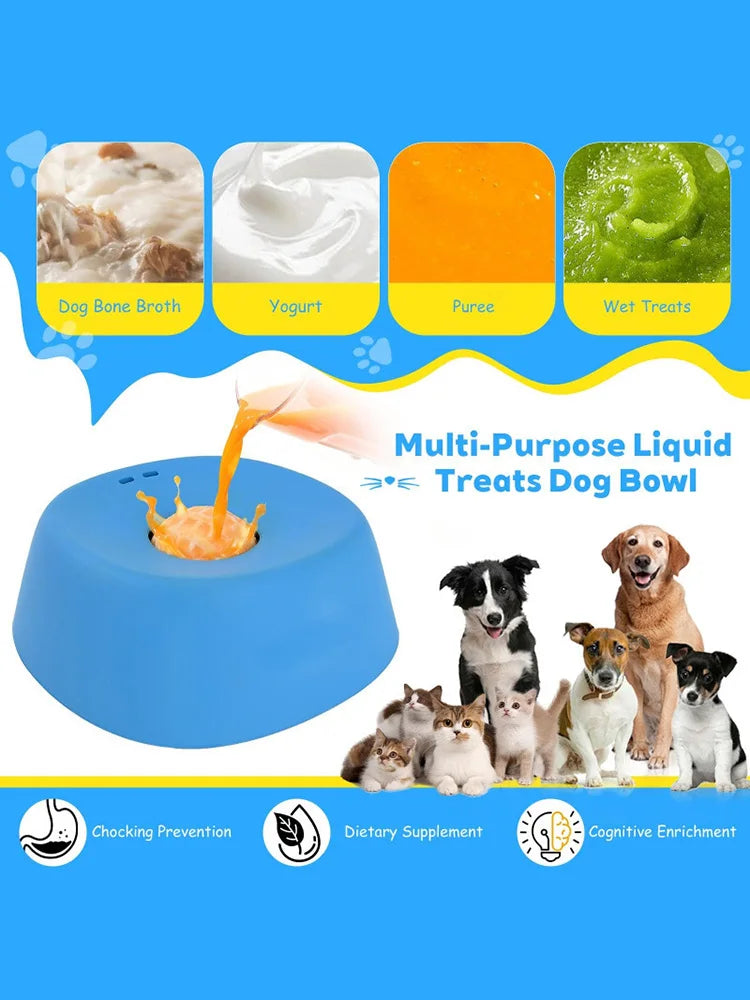 Slow Feeder Pet Bowl With Non Slip Base Treat Dispenser