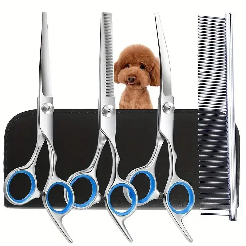 Ambidextrous Pet Safe Dog Grooming Scissors Stainless Steel Round Head