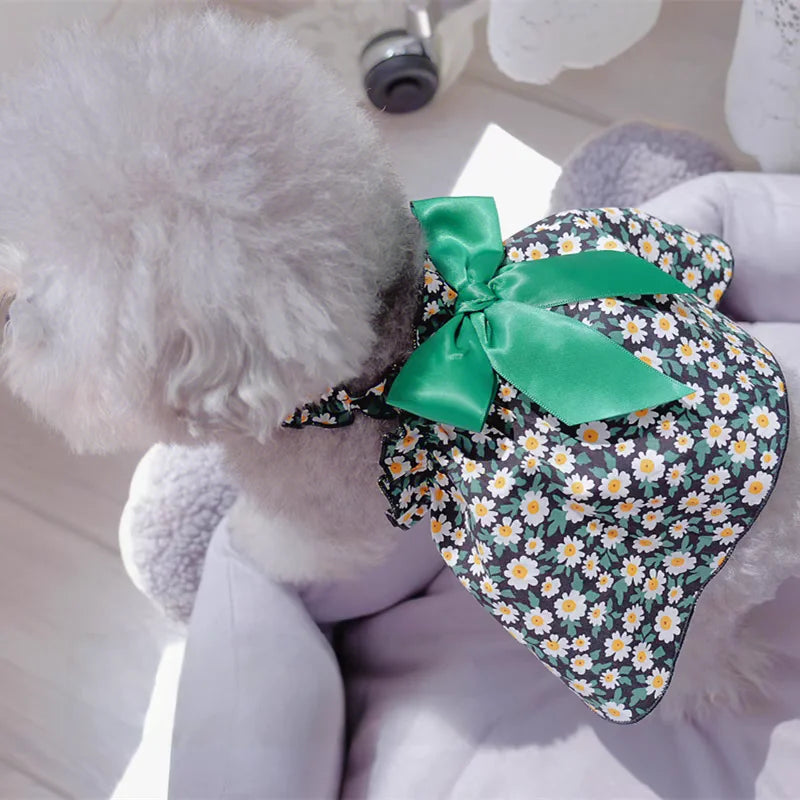 NONECN Pet Dress Sleeveless Flower Princess For Cats And Dogs