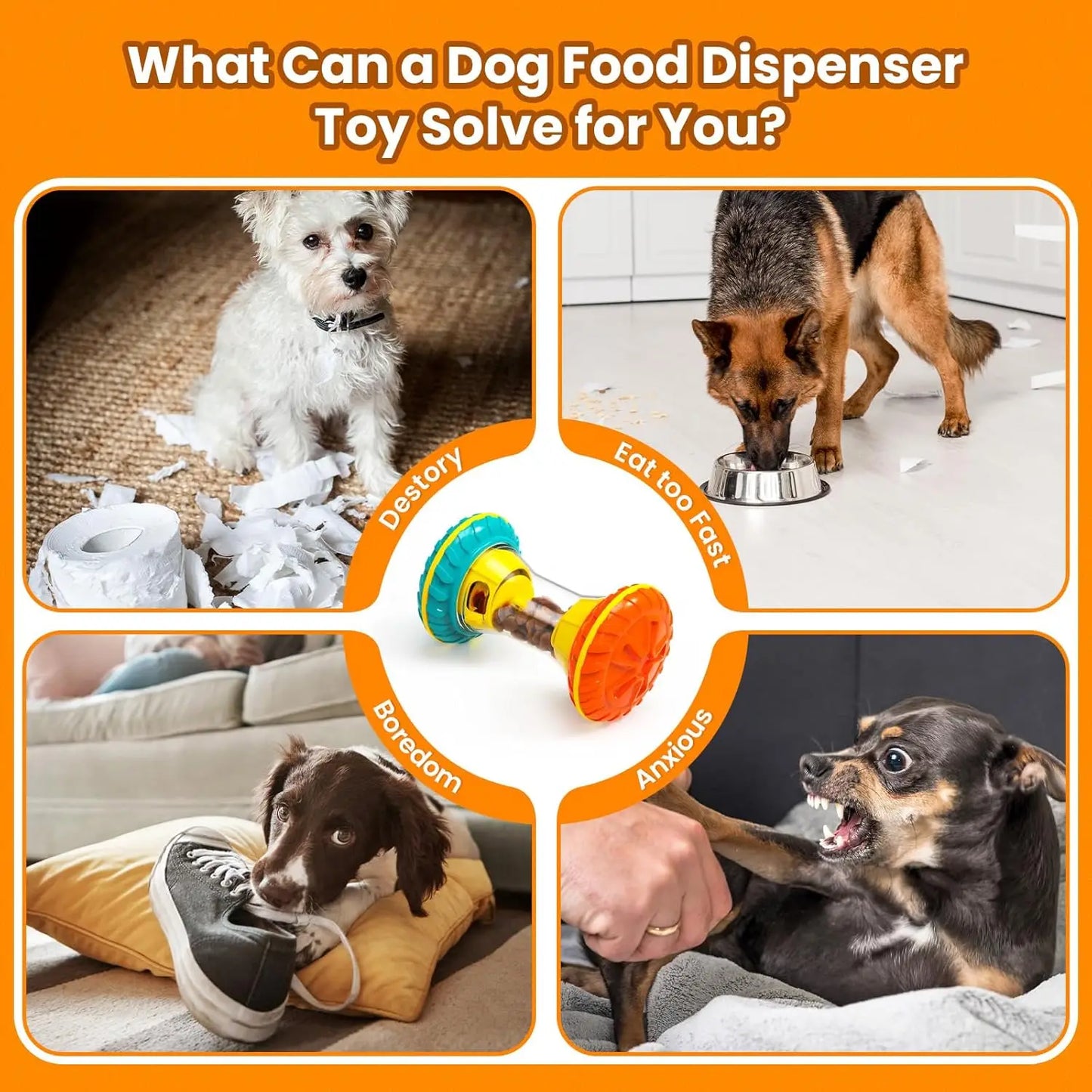 Interactive Dog Puzzle Toy for Boredom and Treat Dispensing Enrichment