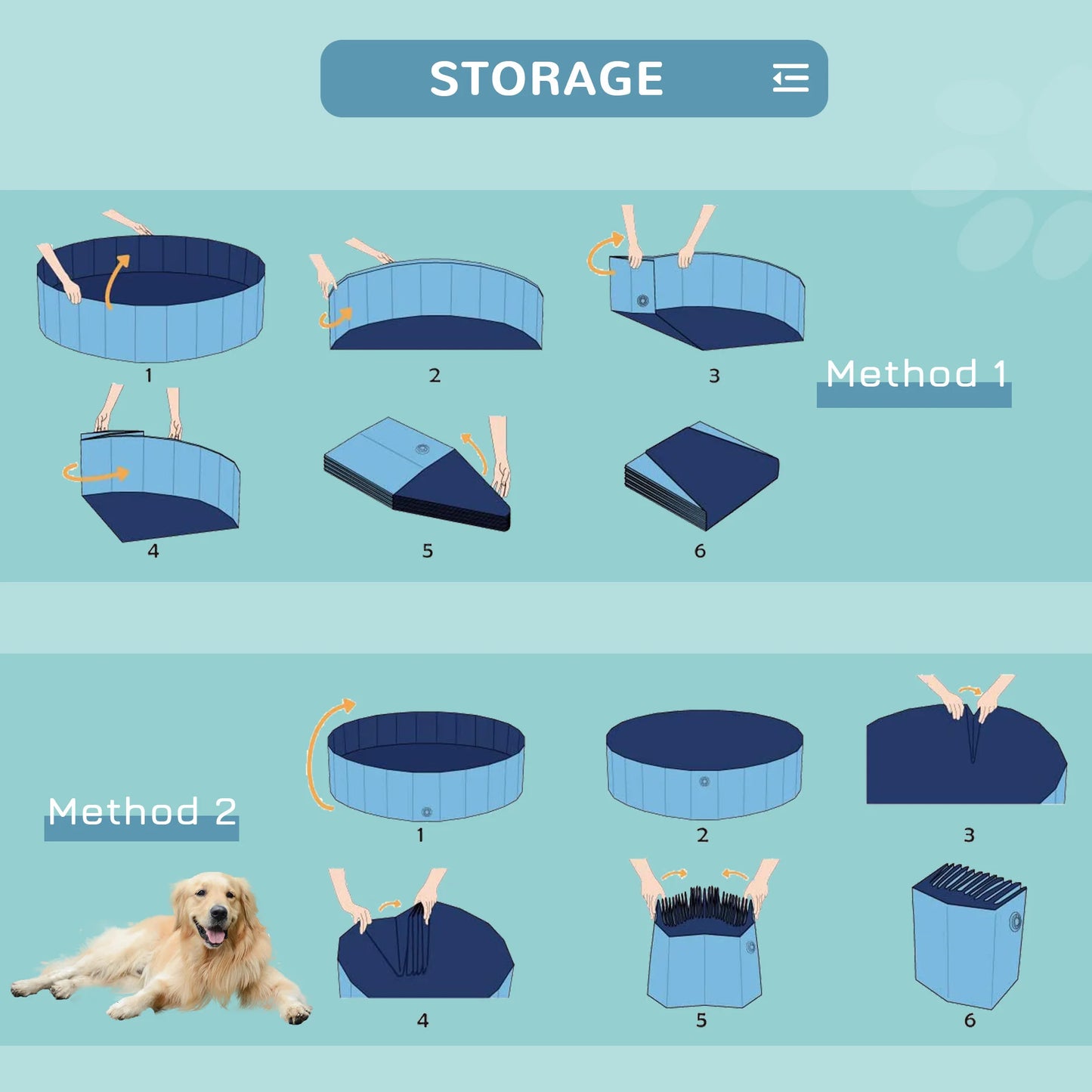 Foldable Pet Swimming Pool Portable Bathing Tub Plastic Durable