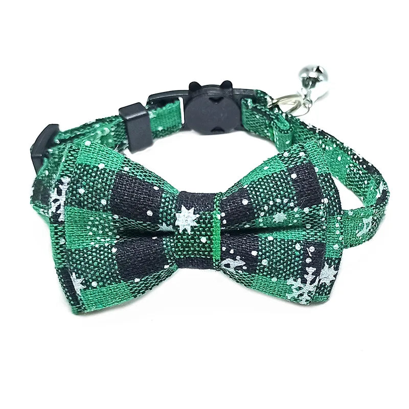 Cat Collar With Bow Tie And Bell Adjustable Elastic Strap