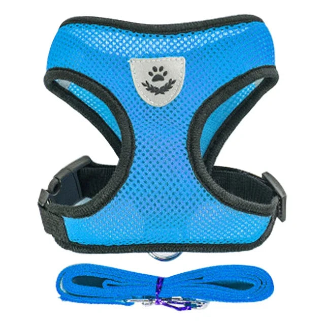 Cat Harness Vest With Leash Adjustable Polyester Mesh Harness For Pets