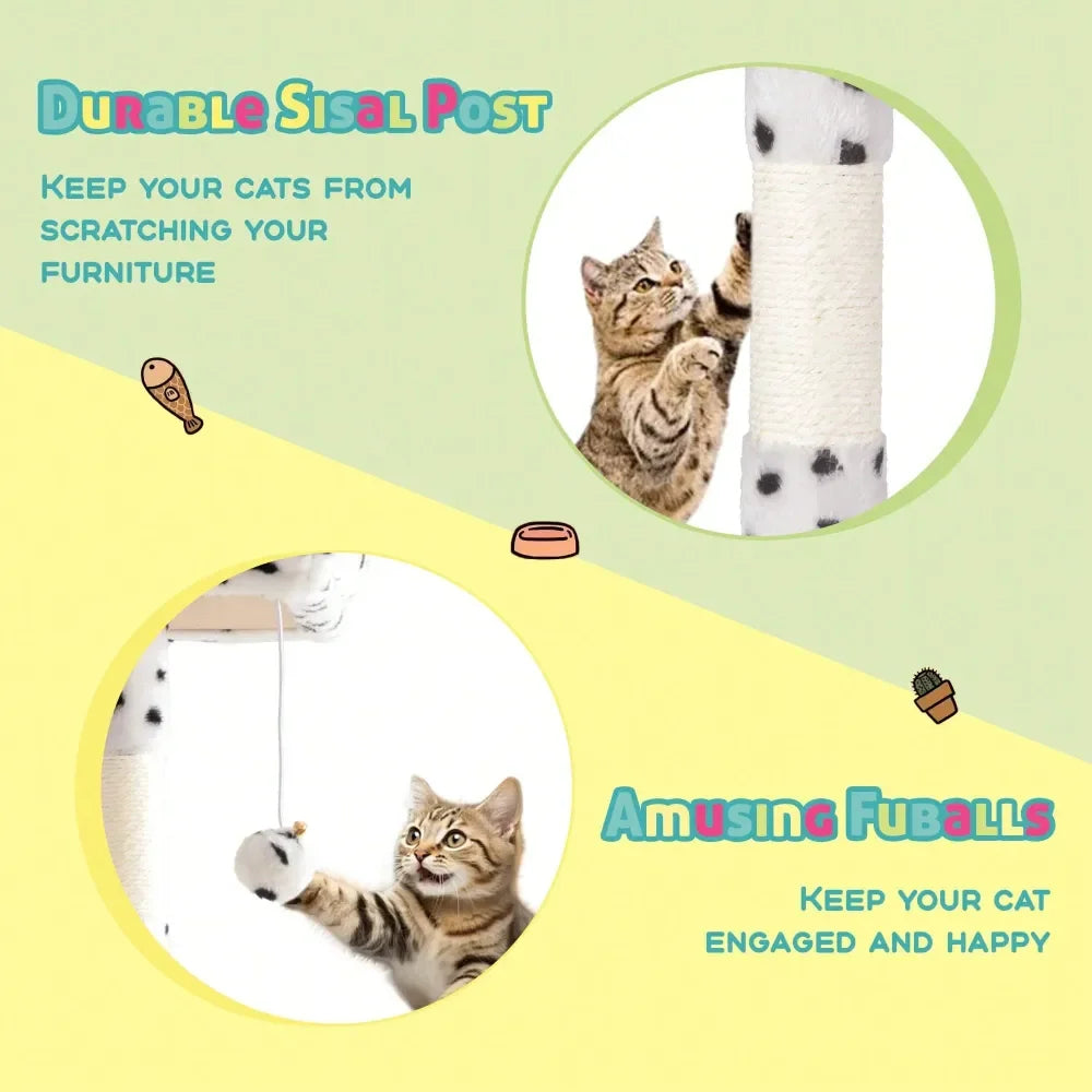 Cat Tree Indoor Multi-Level Corner Tower For Space Saving