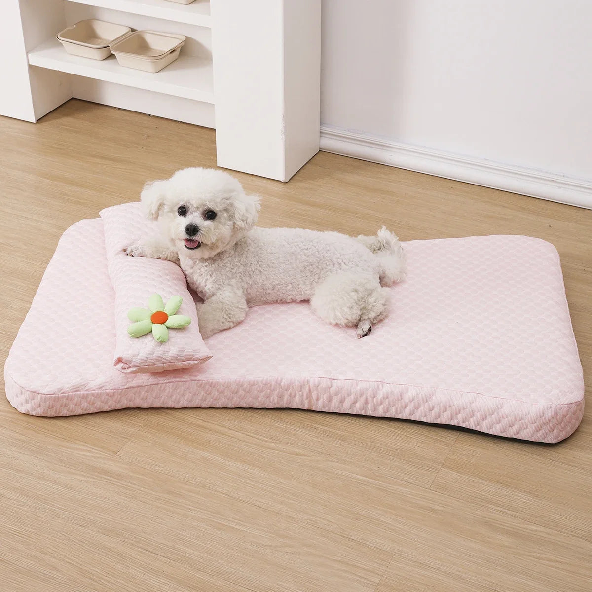Summer Cooling Ice Silk Dog Bed With Detachable Mattress