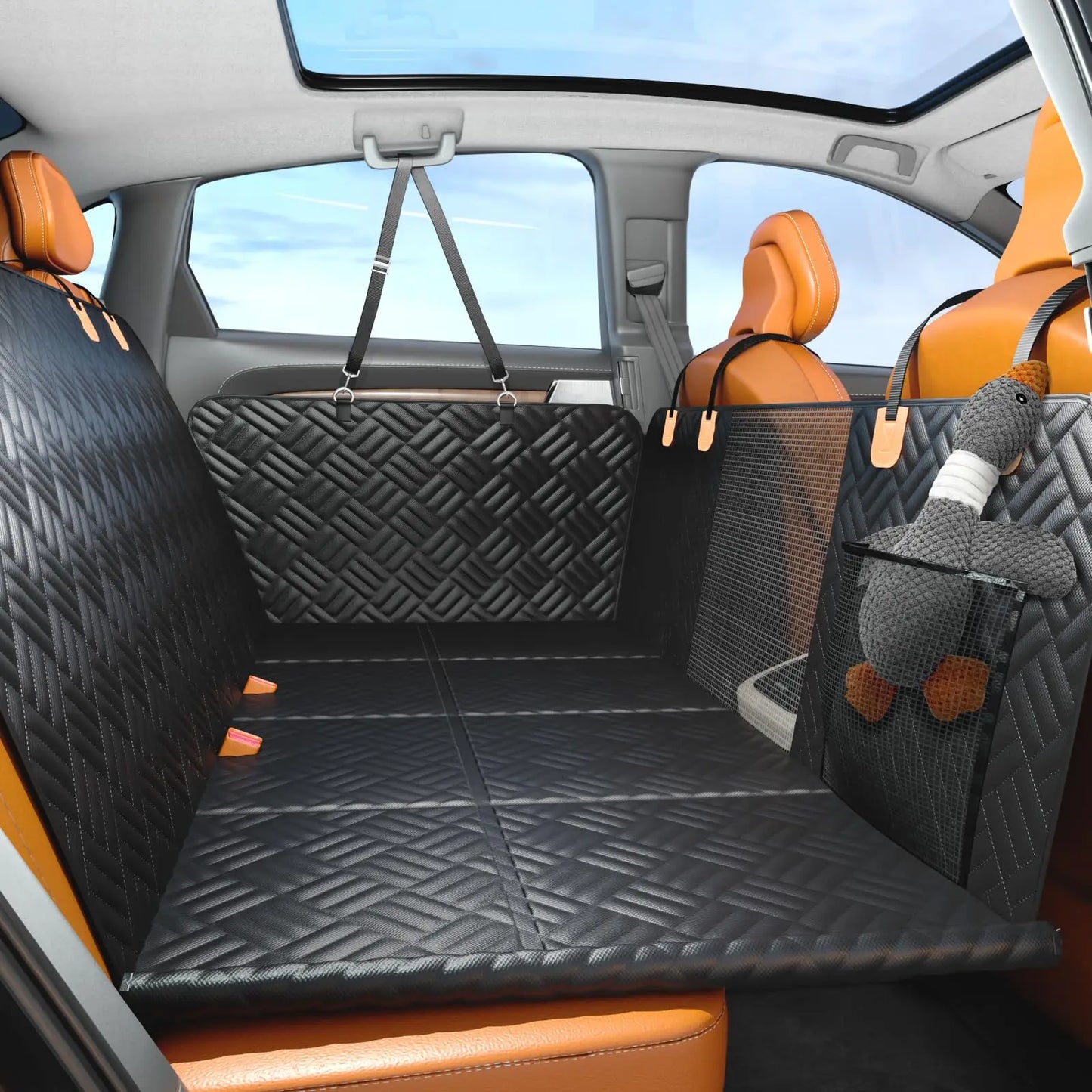 NONECN Car Rear Seat Dog Cover Hammock Extender Load Bearing
