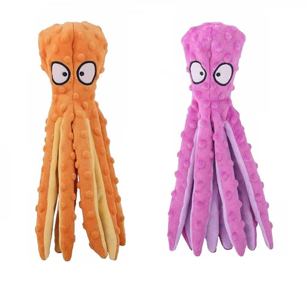 Octopus Dog Toy No Stuffing Squeaky Plush Puzzle Toy