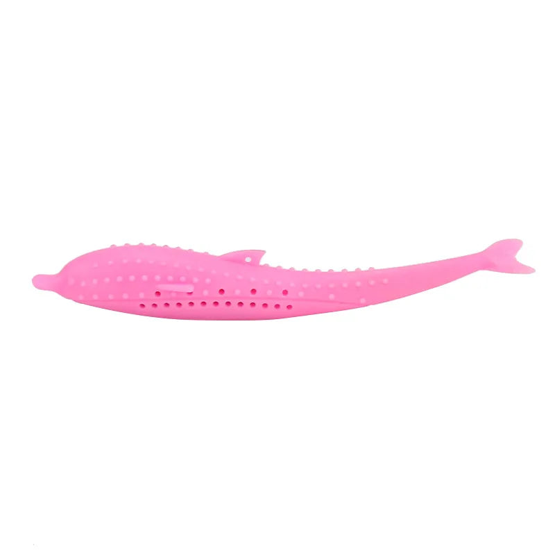 Cat Teeth Brushing Toy Silicone Fish Shaped Chew Toy Interactive