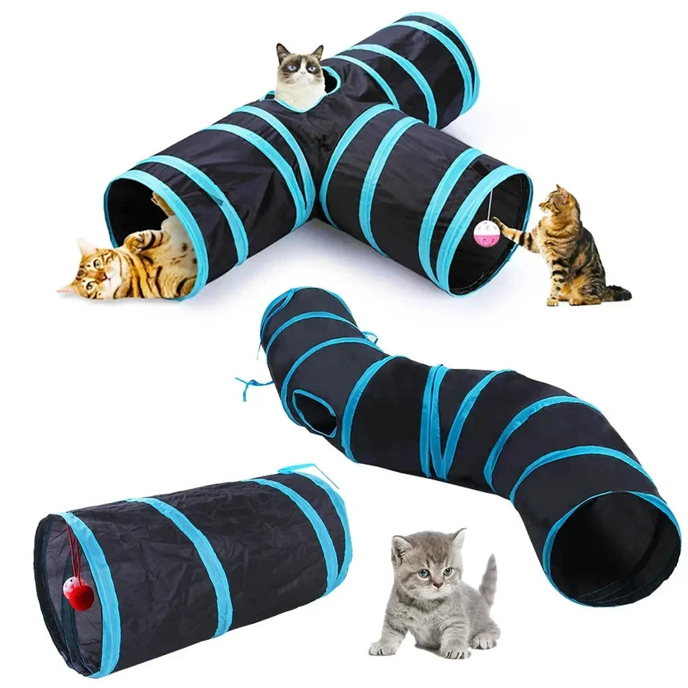 Foldable Cat Tunnel Toy Breathable Indoor Play Barrel for Cats