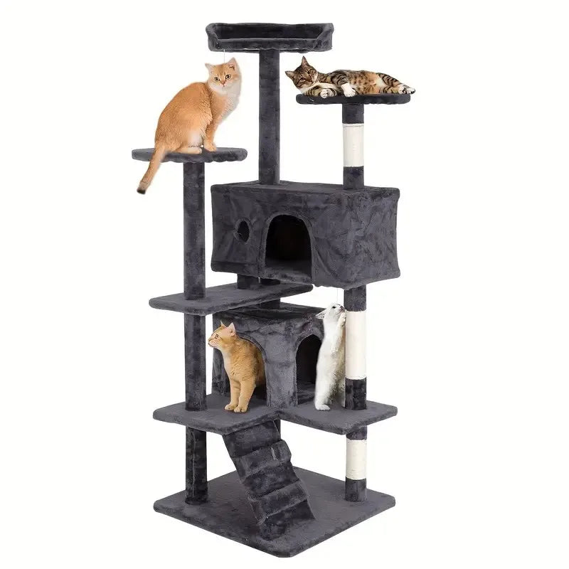 Cat Tree Tower With Sisal Scratching Posts And Dangling Ball