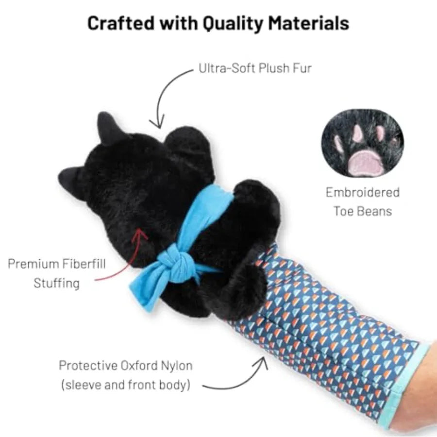 Cat Wrestling Glove Puppet Toy With Protective Sleeve And Catnip