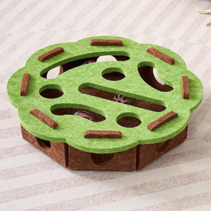 Interactive Cat Toy Maze Puzzle for Kitten with Bell Balls