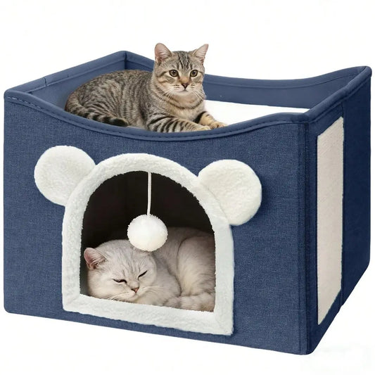 Outdoor Dog House Kennel Cat Condo Hideaway With Pad