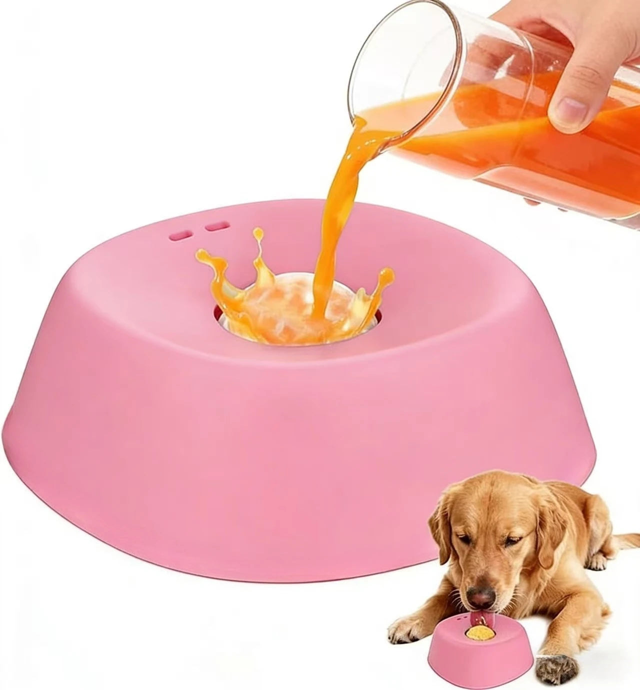 Anti-Choking Slow Feeder Dog Bowl Non-Slip Three Quarters Cup