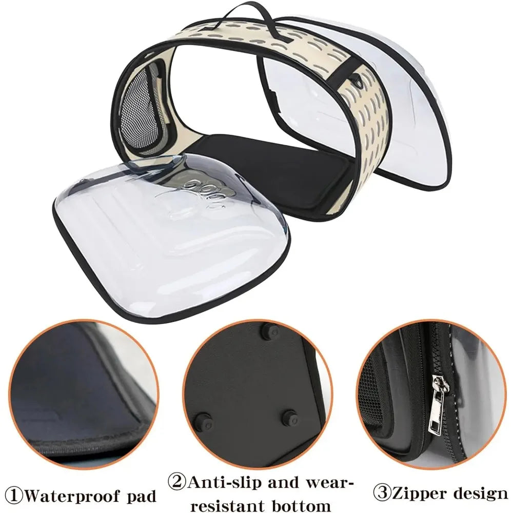 Transparent Foldable Pet Travel Carrier Bag for Dogs and Cats