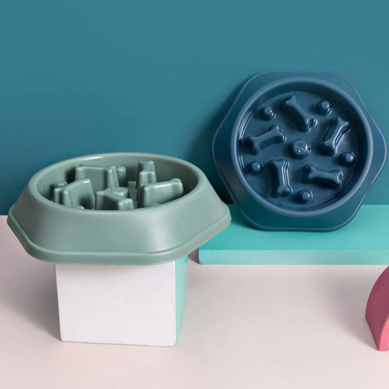 Pet Slow Feeder Bowl Anti Choking Plastic Dish For Dogs