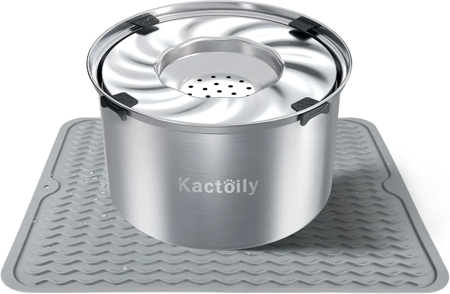 Stainless Steel No Spill Dog Water Bowl With Floating Disk