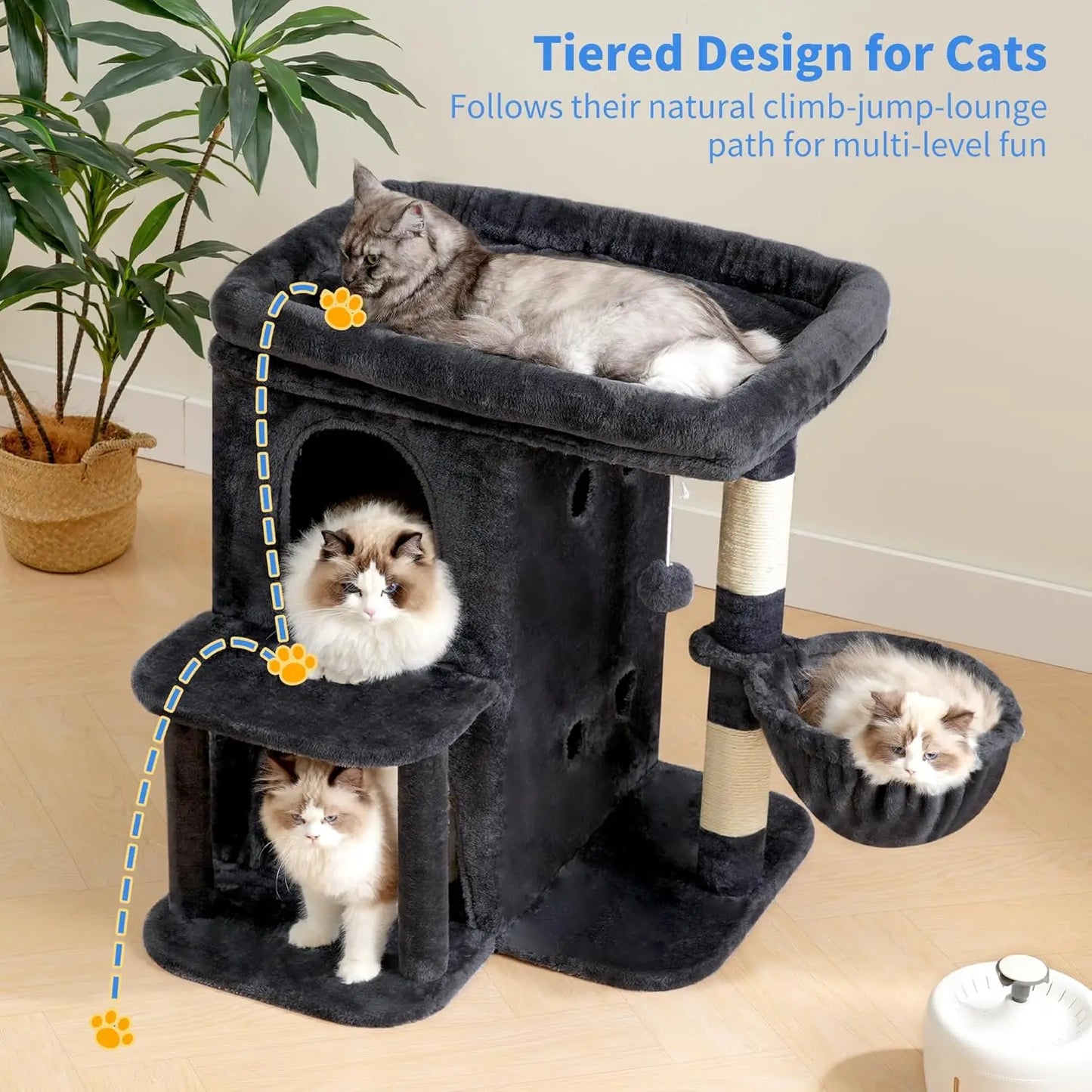 OEINGCN Cat Tree Tower With Spacious Top Perch