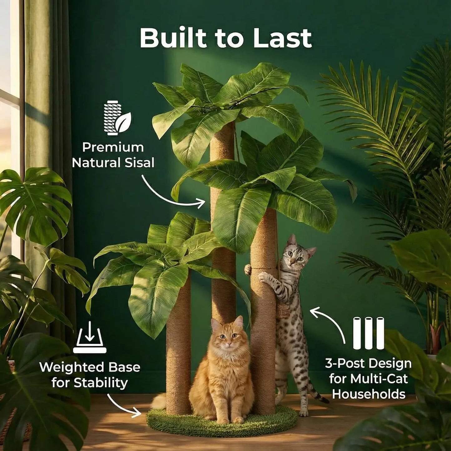 XMSJ Cat Scratching Post Tree With Interactive Balls