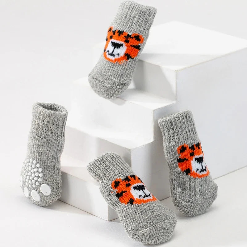 Wintertime Knit Anti Slip Dog Socks For Cats And Dogs