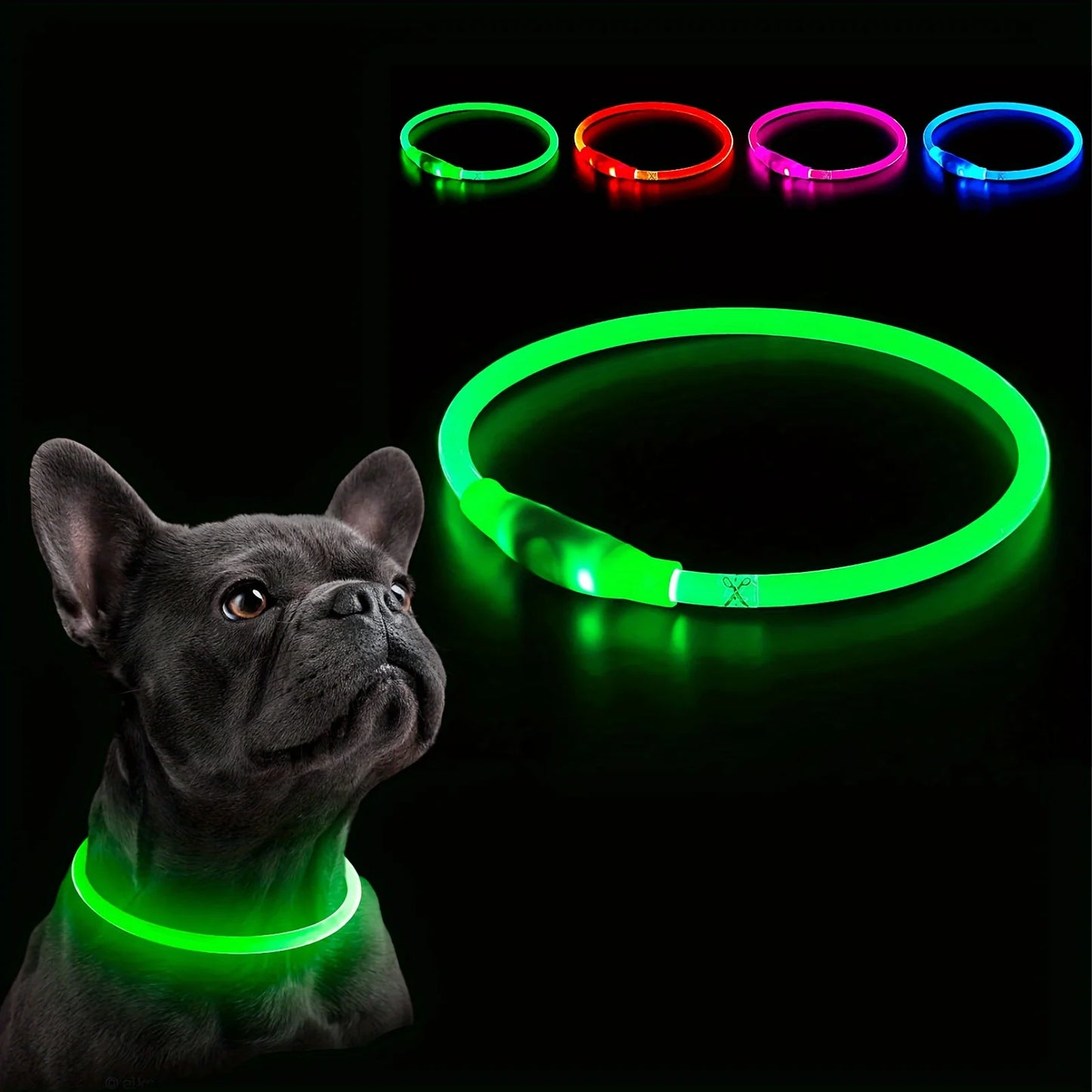 NONECN Pet Dog LED Light Collar USB Rechargeable Anti Lost