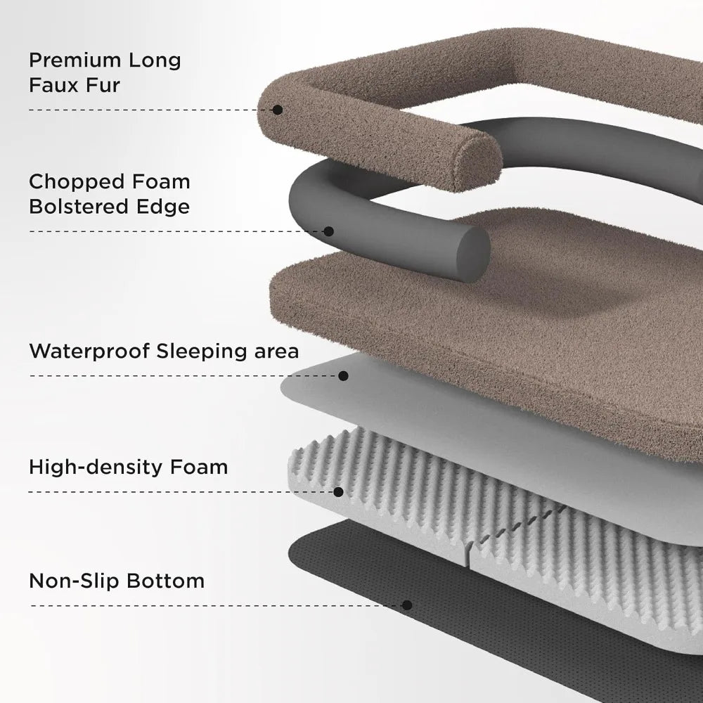 DAFIFY Foldable 2-In-1 Human Dog Bed With Bolster Foam Waterproof