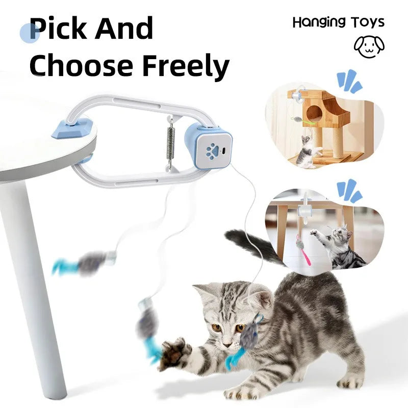 Self Playing Cat Toy Automatic Retractable Teaser For Indoor Cats