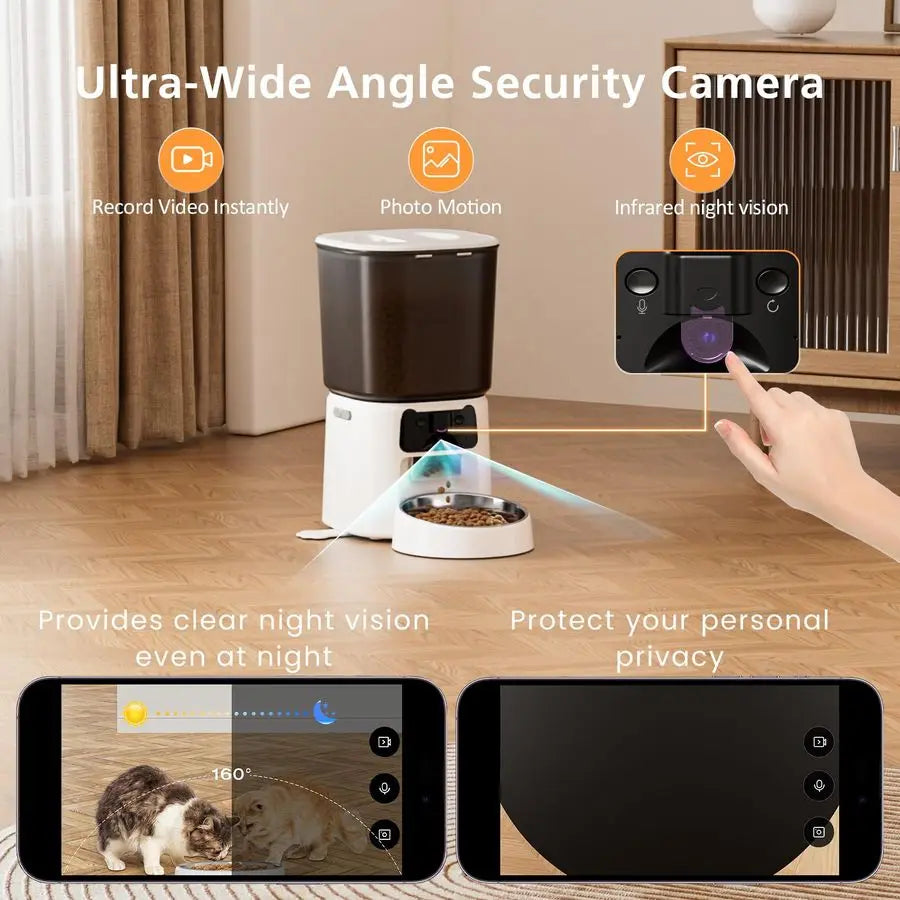 Cat Feeder With Camera WiFi App Control 1080P Night Vision