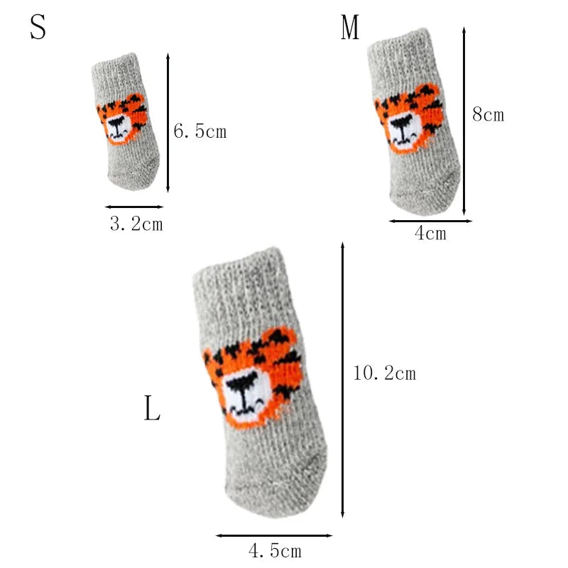 Wintertime Knit Anti Slip Dog Socks For Cats And Dogs