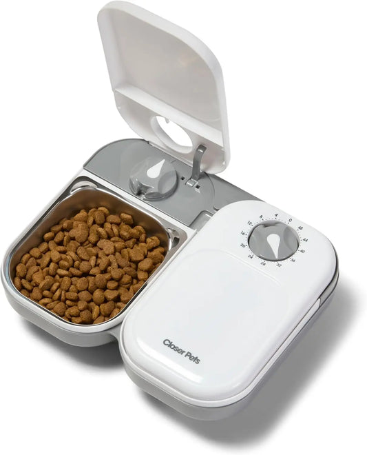 2-Meal Timer Automatic Pet Feeder for Cats and Small Dogs