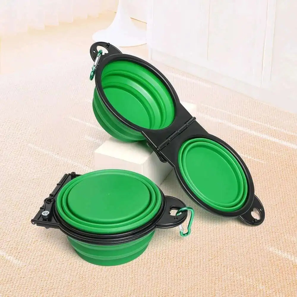 2-In-1 Collapsible Dog Travel Bowl And Feeder For Outdoor Use
